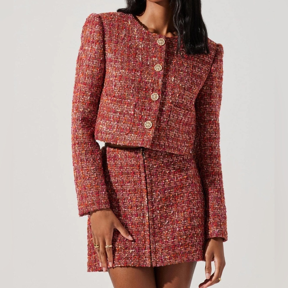 Astr Tweed Skirt Set